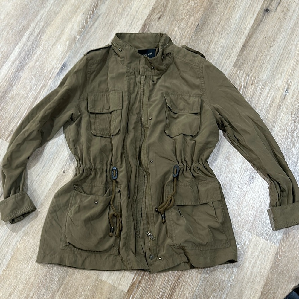 NWOT love tree army green small jacket. adjustable in stomach - extremely comfy